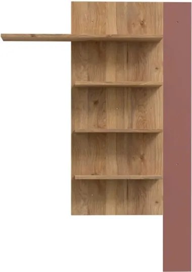 Mensola Verticale 4 Ripiani 132x22x190 Cm Lehman Rovere E Terracotta