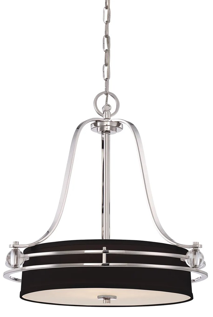 Lampadario Contemporaneo Uptown Gotham Metallo Argento Imperiale 4 Luci E27