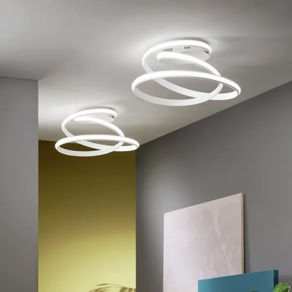 Plafoniera moderna VUELTA a LED D55 cm in metallo verniciato Bianco