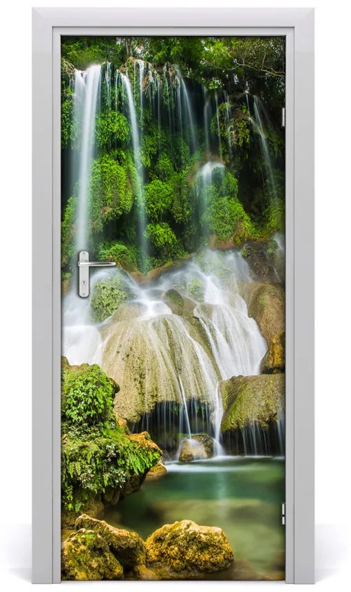 Adesivo per porta Cascata nella giungla 75x205 cm