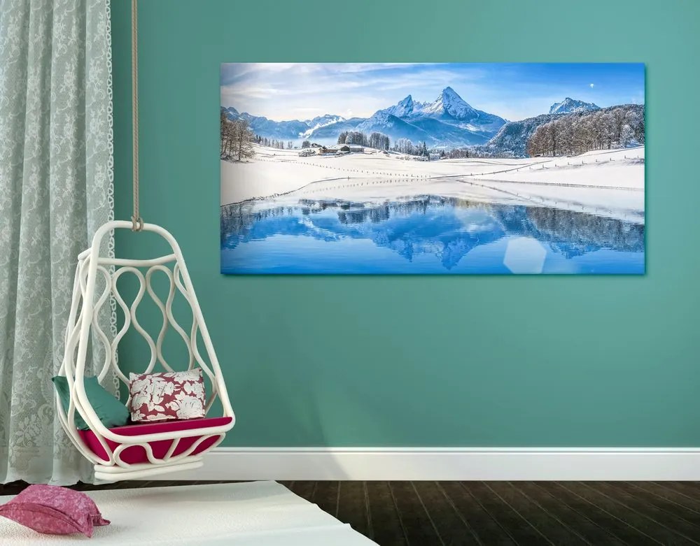 Stampa su tela – Paesaggio innevato nelle Alpi