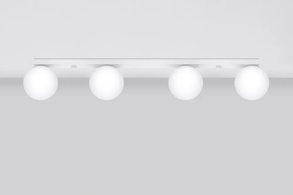 Plafoniera bianca con paralume in vetro ø 12 cm Umerta – Sollux