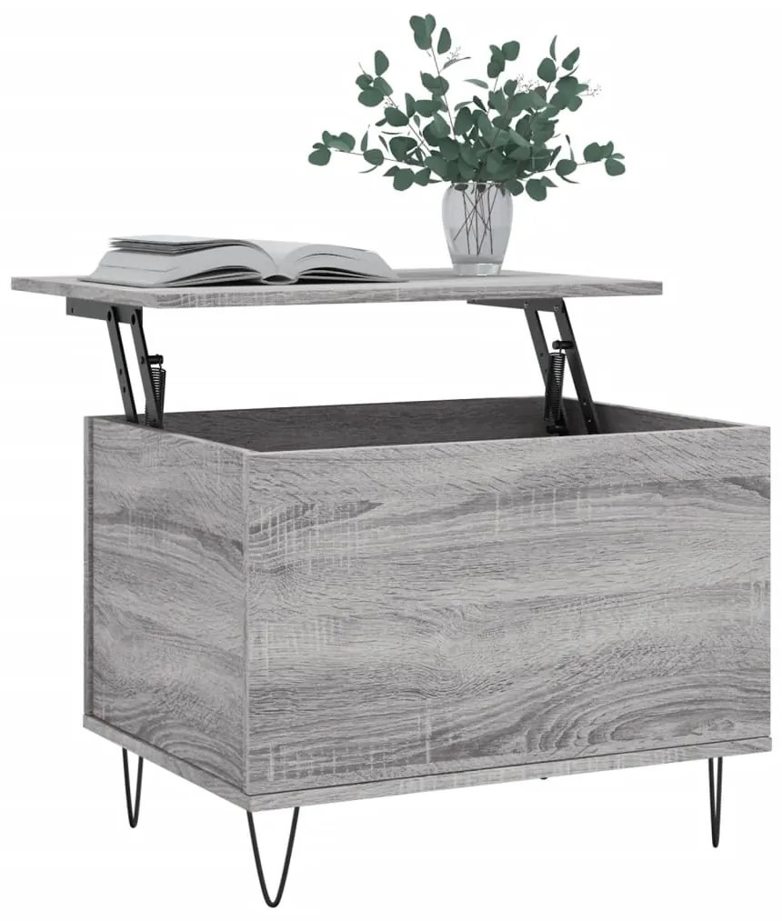 Tavolino salotto grigio sonoma 60x44,5x45 cm legno multistrato