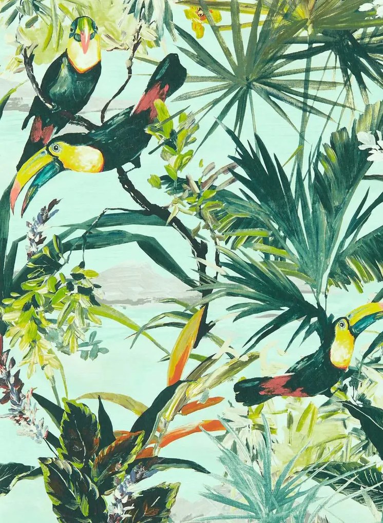 Clarke & Clarke Carta da parati Toucan - Sky