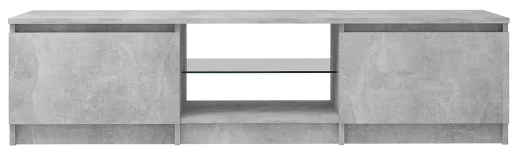 Mobile porta tv con luci led grigio cemento 140x40x35,5 cm