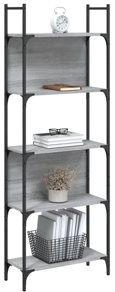 Libreria 5ripiani grigio sonoma 60,5x24x166,5 legno multistrato