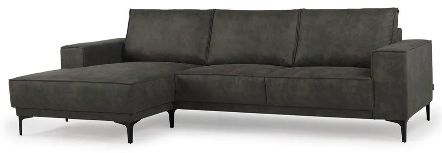 Divano angolare antracite in similpelle (angolo sinistro) Copenhagen - Scandic