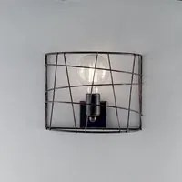 Applique Moderno 1 Luce Stuttura con Fili Ferro Nero e Rame Serie Joia