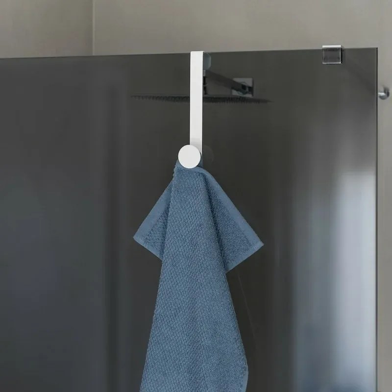 Gancio bagno singolo in acciaio e plastica bianco tondo Fiore