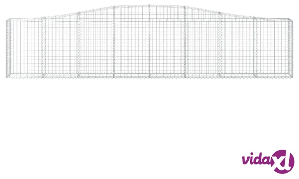 vidaXL Cesto Gabbione ad Arco 400x30x80/100 cm Ferro Zincato