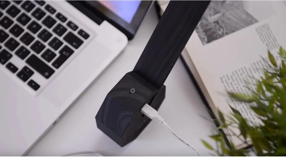 Lampada da tavolo nera (altezza totale 38 cm) Octagon One – Gingko