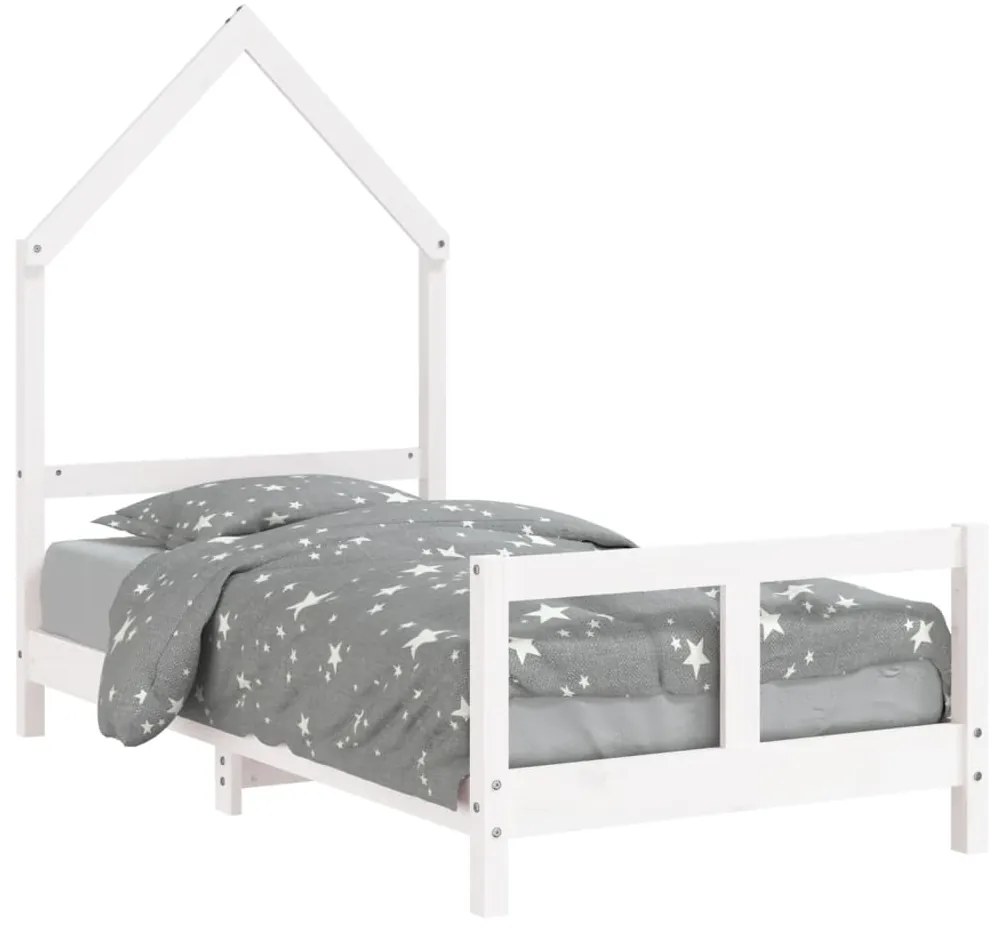 Giroletto per bambini bianco 80x160cm in legno massello di pino