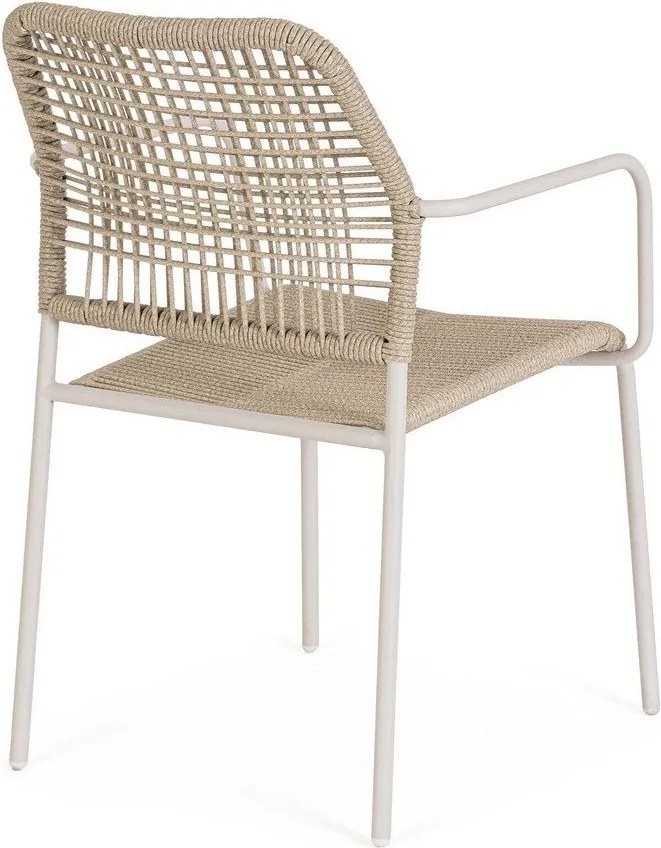 Sedia da esterno beige/di colore naturale in metallo Jable – Bizzotto