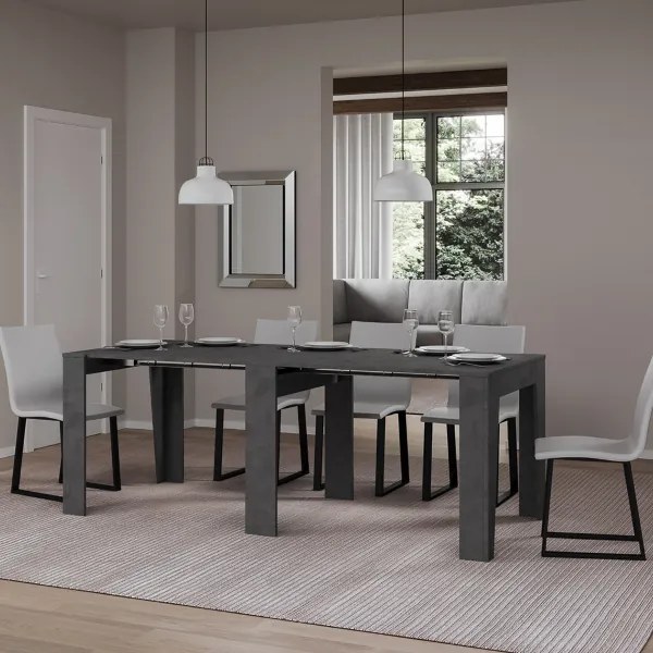 Consolle allungabile 90x25/211 cm DEVA Antracite allunghe interne