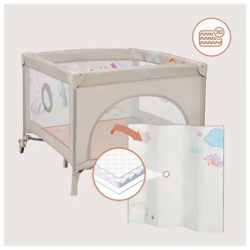 Lionelo - Recinto gioco MILLE PLUS Grigio Beige