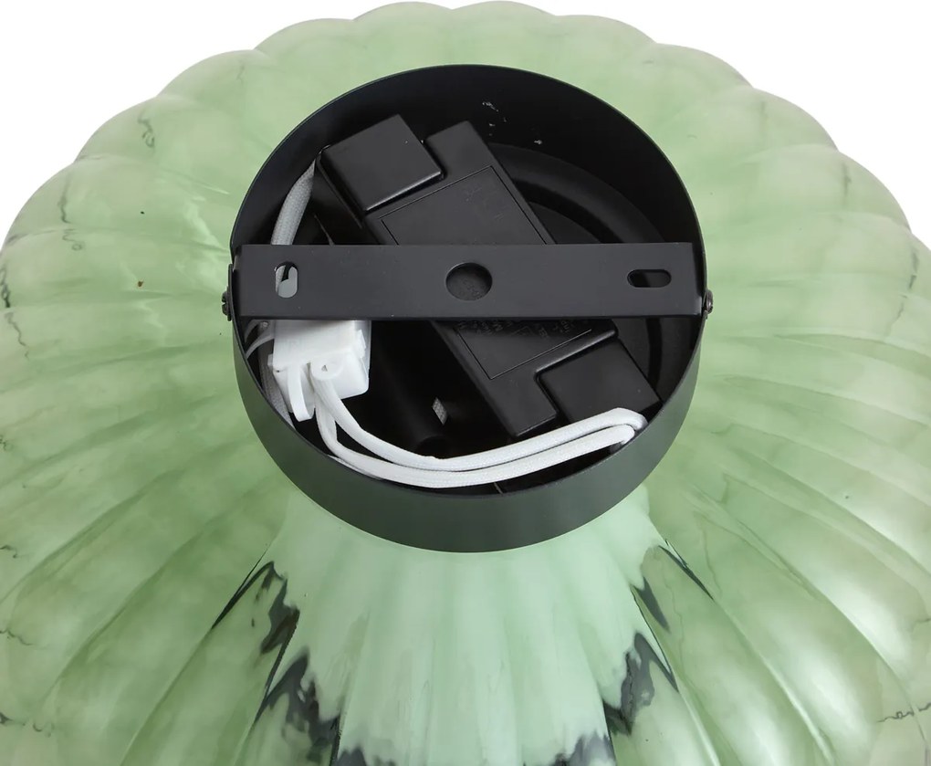 Plafoniera di design nera 28cm con vetro verde incl. LED dimmerabile a 3 fasi - Margherite