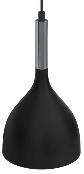 Lampadario a sospensione con filo NOAK 2xE27/15W/230V nero/cromo