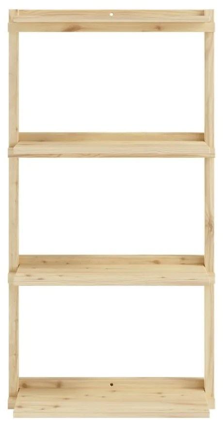 Libreria da parete di colore naturale in pino massiccio 66x127 cm Groove – Karup Design