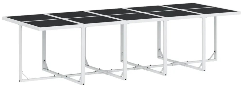 Set da pranzo da giardino 15 pz con cuscini bianco in textilene