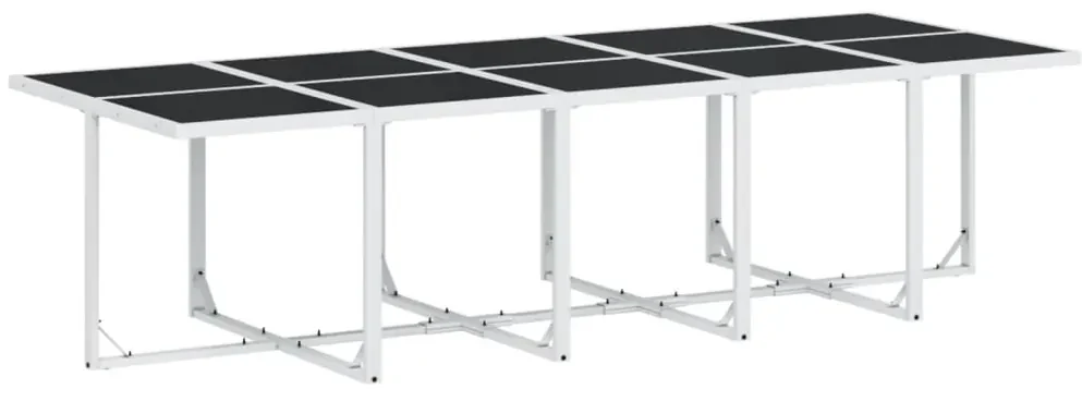 Set da pranzo da giardino 15 pz con cuscini bianco in textilene