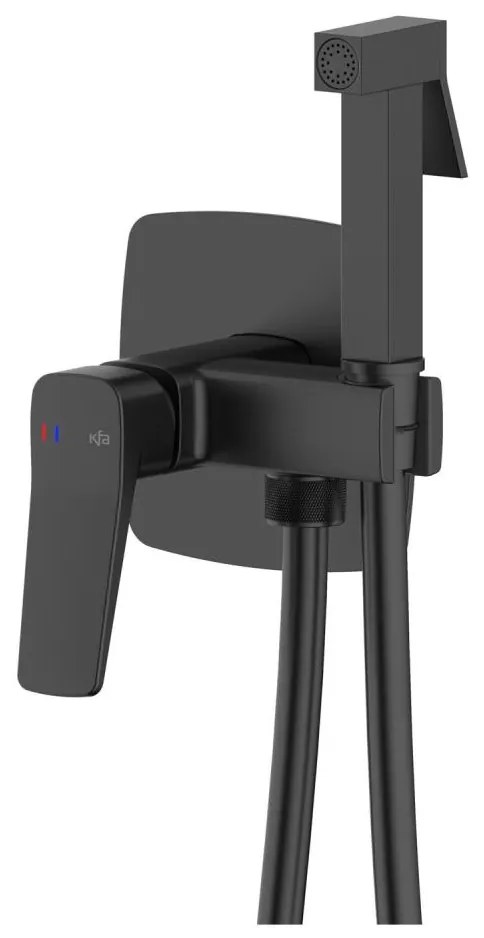 KFA Armatura 4529-512-81 - Miscelatore per bidet con doccetta per installazione ad incasso MALAGA nero