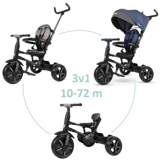 QPlay - Triciclo per bambini 3in1 RITO STAR blu