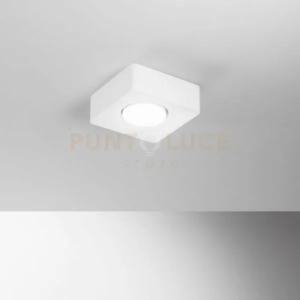 Plafoniera athen quadrata bianca 1 luce attacco gx53 14x14x5,3cm in...