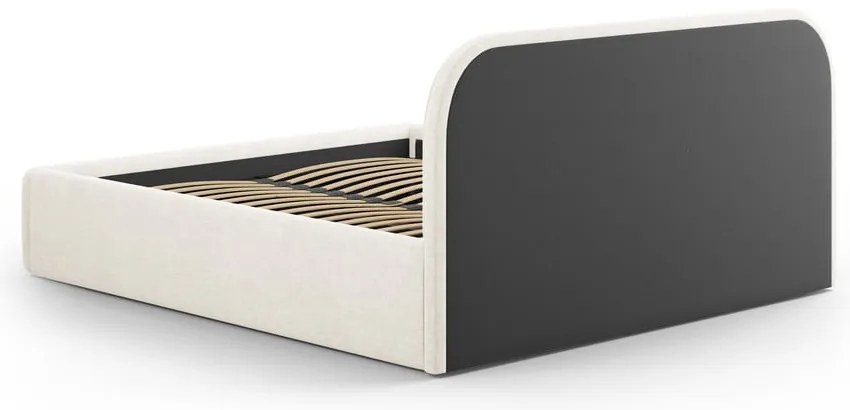 Letto matrimoniale imbottito avorio con contenitore con rete inclusa 200x200 cm Juno – Windsor & Co Sofas