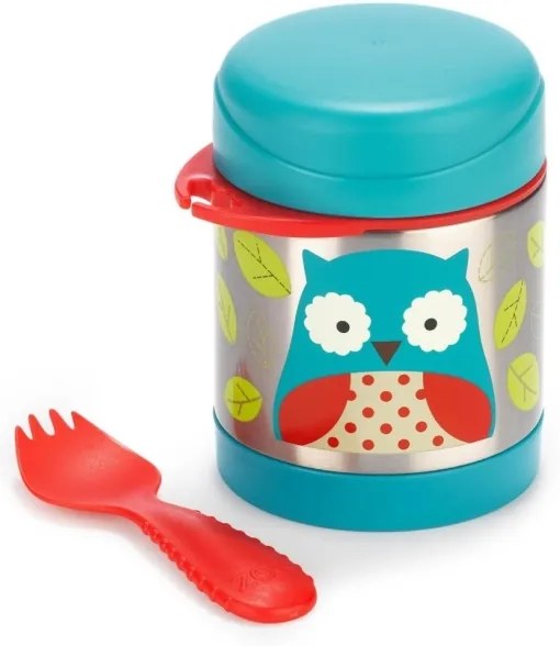 Skip Hop - Contenitore termico per alimenti con cucchiaio/forchetta ZOO 325 ml gufo