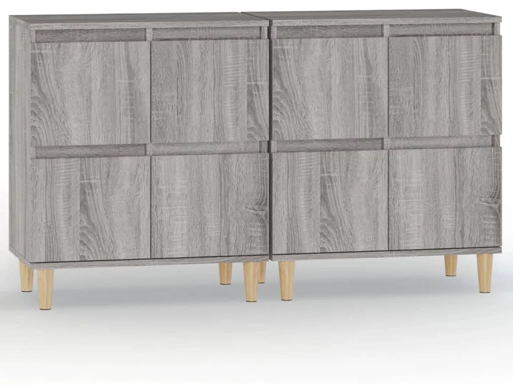 Credenze 2pz grigio sonoma 60x35x70 cm in legno multistrato