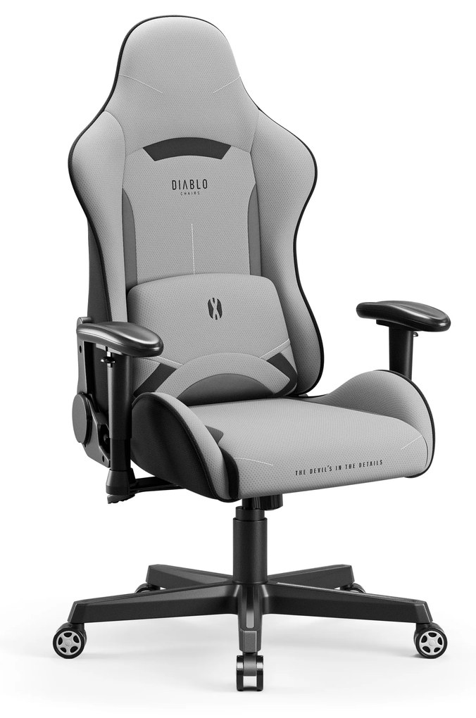 Poltrona da gaming in tessuto grigio Diablo X-Starter