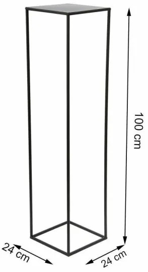 Portafiori 100x24 cm nero