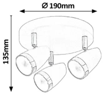 Rabalux 6514 - LED Faretto KAREN 3xLED/4W/230V