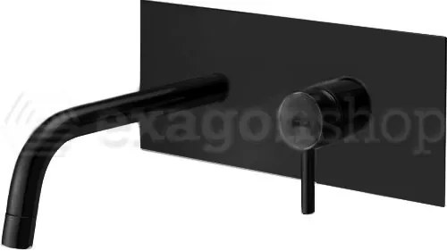 Paffoni Light Lig103no/m Miscelatore lavabo Incasso 2 Fori Con Piastra Bocca 245 mm in metallo Nero Opaco