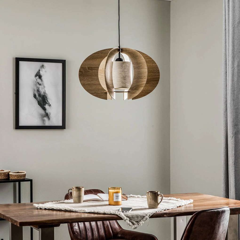 Euluna Sospensione Modern C M lamelle di legno Ø 50 cm
