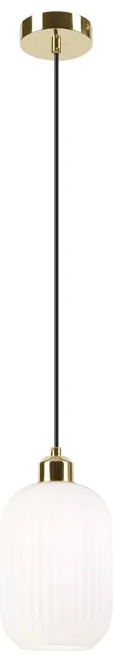 Lampadario a sospensione con filo HARMA 1xE27/15W/230V diametro 14 cm bianco/oro