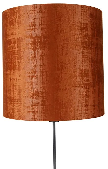 Lampada da terra con paralume nero rosso 40 cm regolabile - Parte