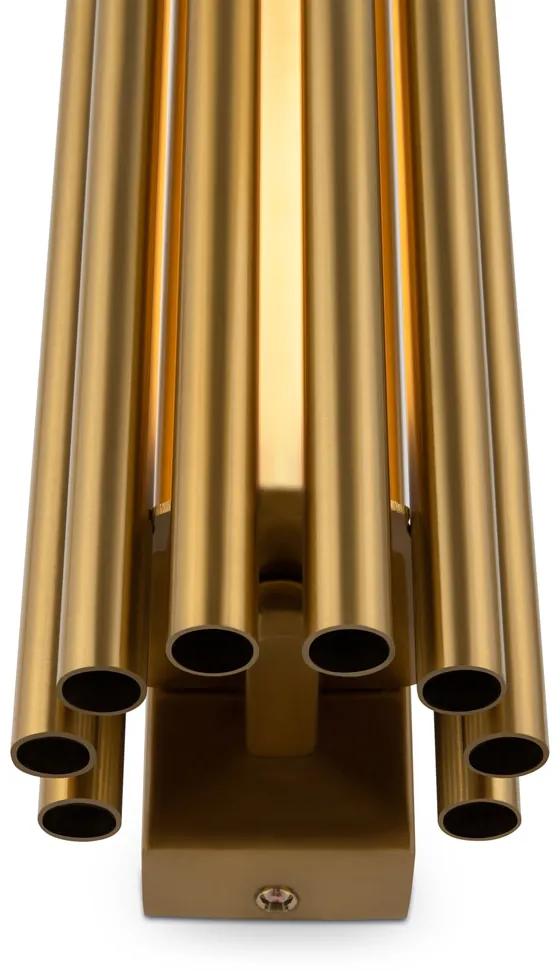 Applique Contemporanea Sonata Led Alluminio Ottone Diffusore Vetro Oro