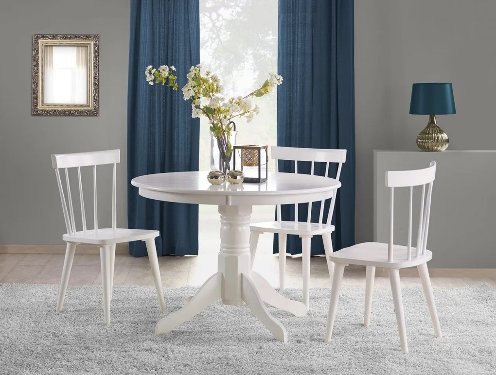 Gloster set tavolo rotondo ø106 cm + 3 sedie Barkley bianco