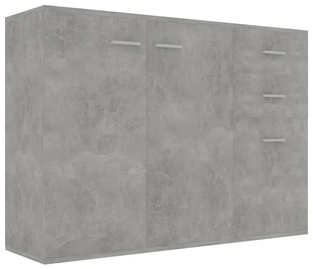 Credenza grigio cemento 105x30x75 cm in legno multistrato