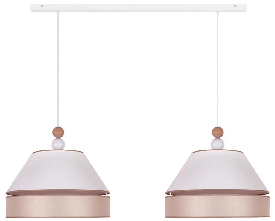 Duolla - Lampadario a sospensione con filo AVIGNON 2xE27/15W/230V bianco/beige
