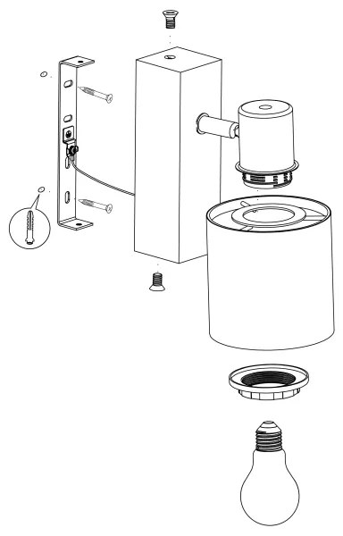 Eglo 99488 - Applique BATALLAS 1xE27/10W/230V