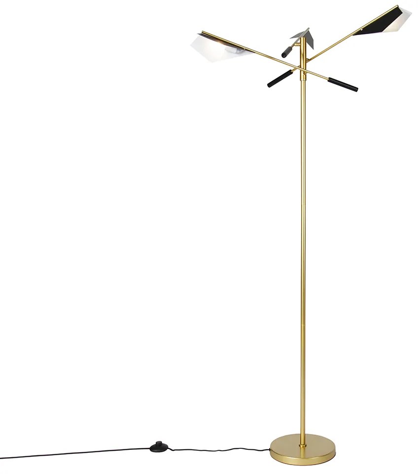 Lampada da terra di design nera con oro 3 luci - Sinem