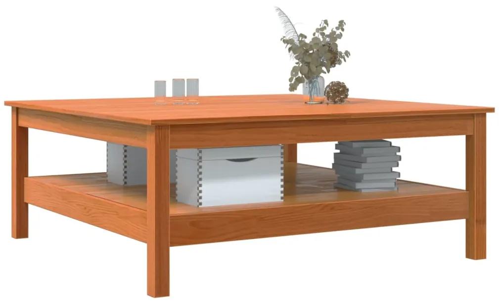 Tavolino da salotto marrone cera legno massello di pino