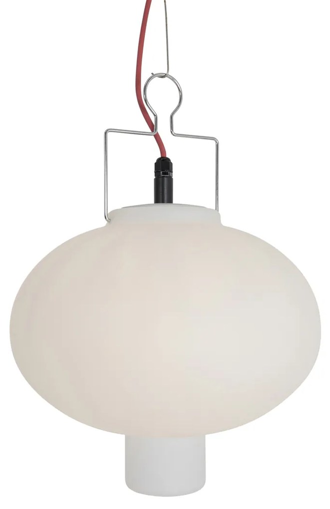 Lampada da soffitto per esterni bianca 35 cm con spina rossa IP44 - Pion