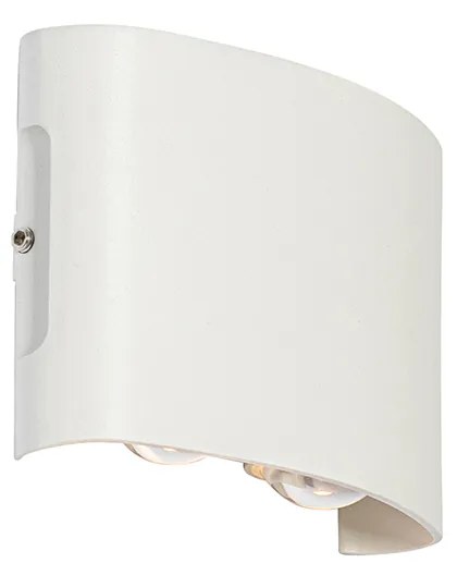 Lampada da parete per esterni bianca con LED 4 luci IP54 - Silly