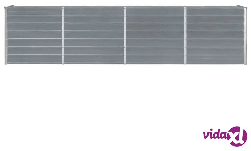 vidaXL Letto di Coltura Rialzato 320x40x77 cm Acciaio Zincato Grigio