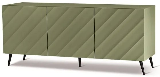 Madia 180 cm in legno Verde 3 ante e 5 piedini - KALLA