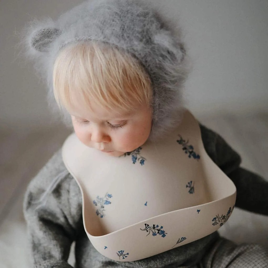 Bavaglino in silicone Mushie - Black numbers