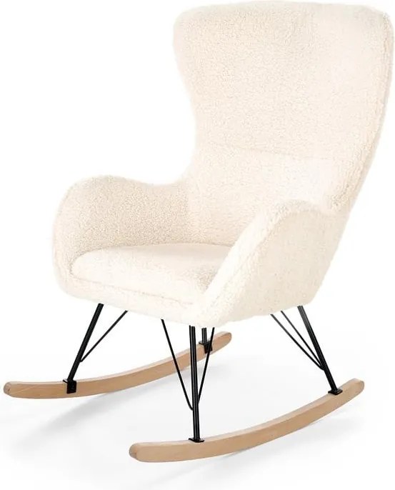 Poltrona a dondolo Liberto 2 crema/nero-naturale - H106 cm